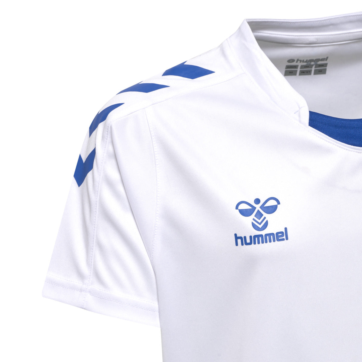 hmlCORE XK POLY JERSEY S/S KIDS WHITE/TRUE BLUE