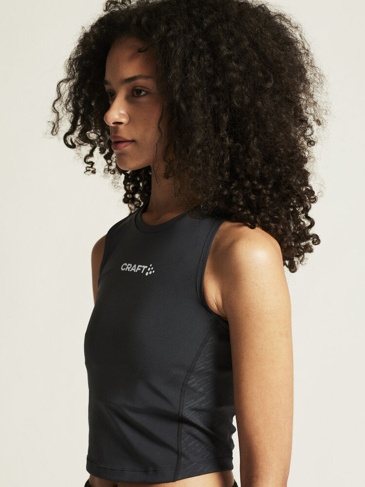 Rush 2.0 Crop Singlet W Black