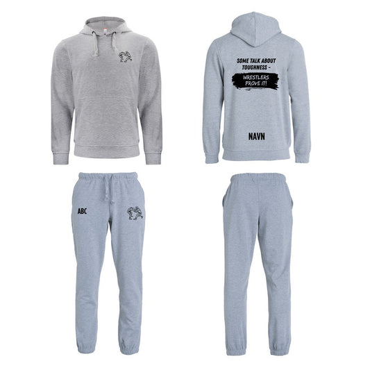 Chillesett (genser/bukse) bryting grå