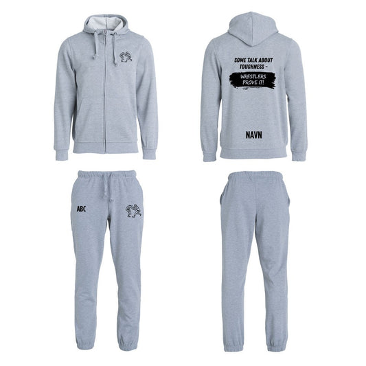 Chillesett (jakke/bukse) bryting grå