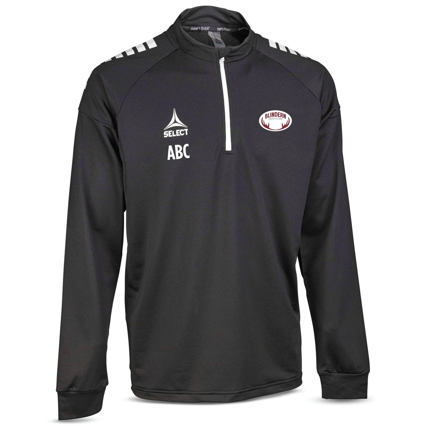 Training sweat 1/2 zip Spain v25 black/white voksen