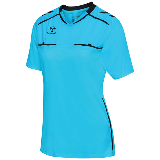hmlREFEREE JERSEY S/S WOMAN NEON BLUE