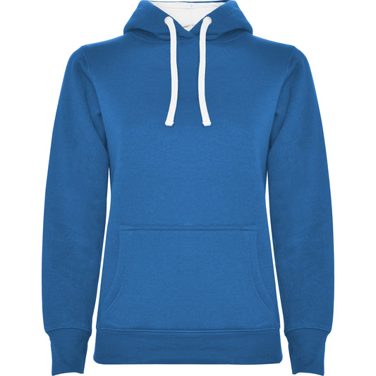 Urban hoodie dame Royal/Hvit