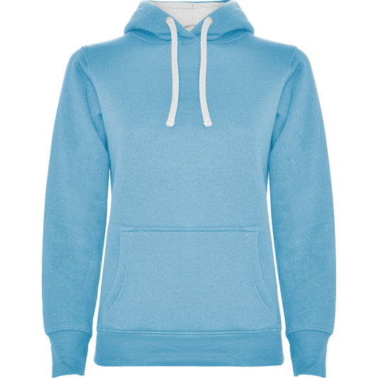 Urban hoodie dame Sky Blå/Hvit