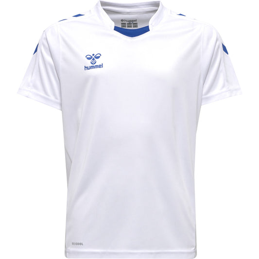 hmlCORE XK POLY JERSEY S/S KIDS WHITE/TRUE BLUE